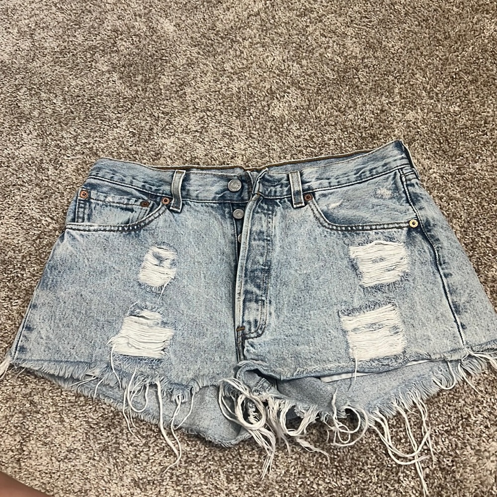 Levi’s 501 denim high waisted shorts